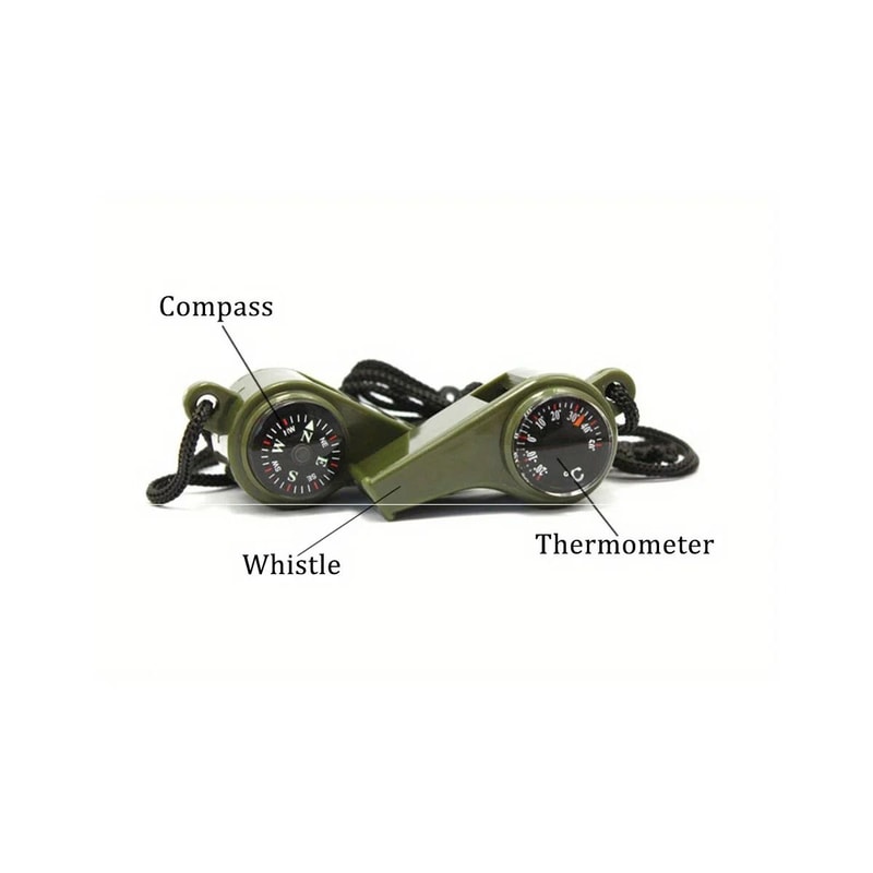 3 In 1 Emergency Survival Whistle MultiFunction Compass And Thermometer 3