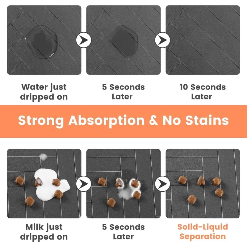 Premium Absorbent Pet Feeding Mat Waterproof Rubber Backed QuickDry Placemat 1