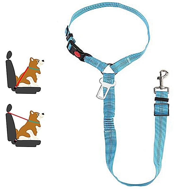 New Solid Twoinone Dog Harness Leash Adjustable Pet Backseat Safety Belt 12