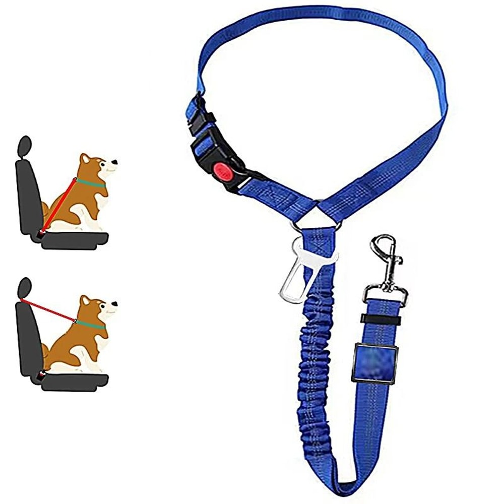 New Solid Twoinone Dog Harness Leash Adjustable Pet Backseat Safety Belt 8