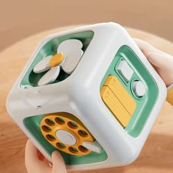 6 in 1 montessori educational sensory busy cube – early education activity toy