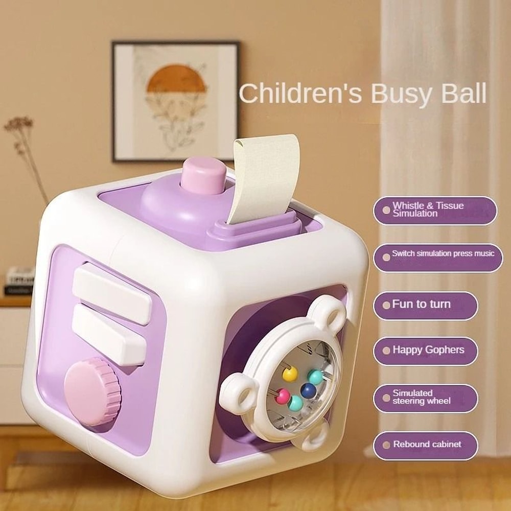 6 In 1 Montessori Educational Sensory Busy Cube Early Education Activity Toy 10