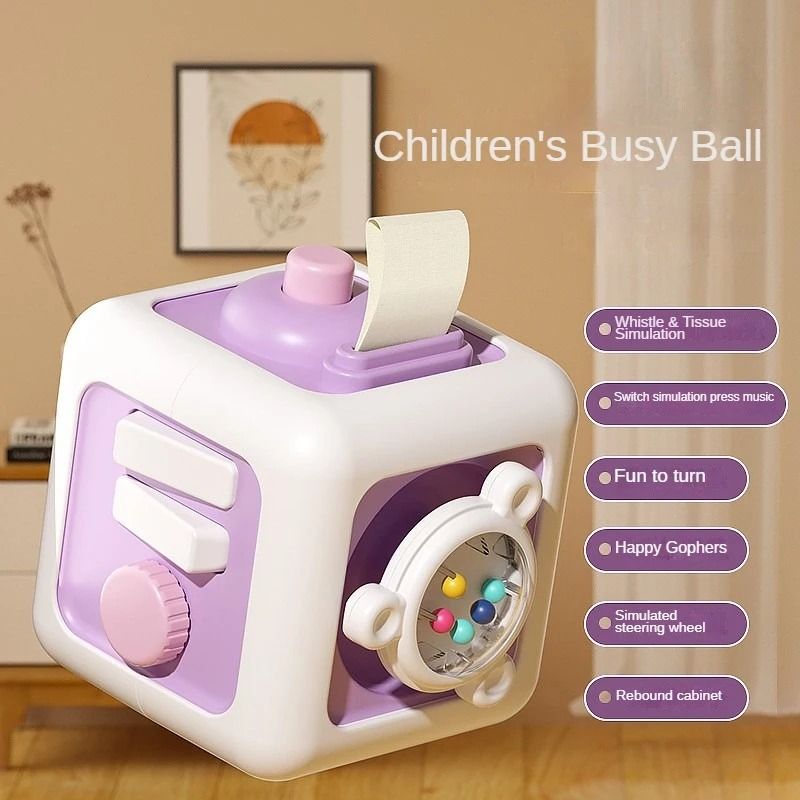 6 In 1 Montessori Educational Sensory Busy Cube Early Education Activity Toy 10