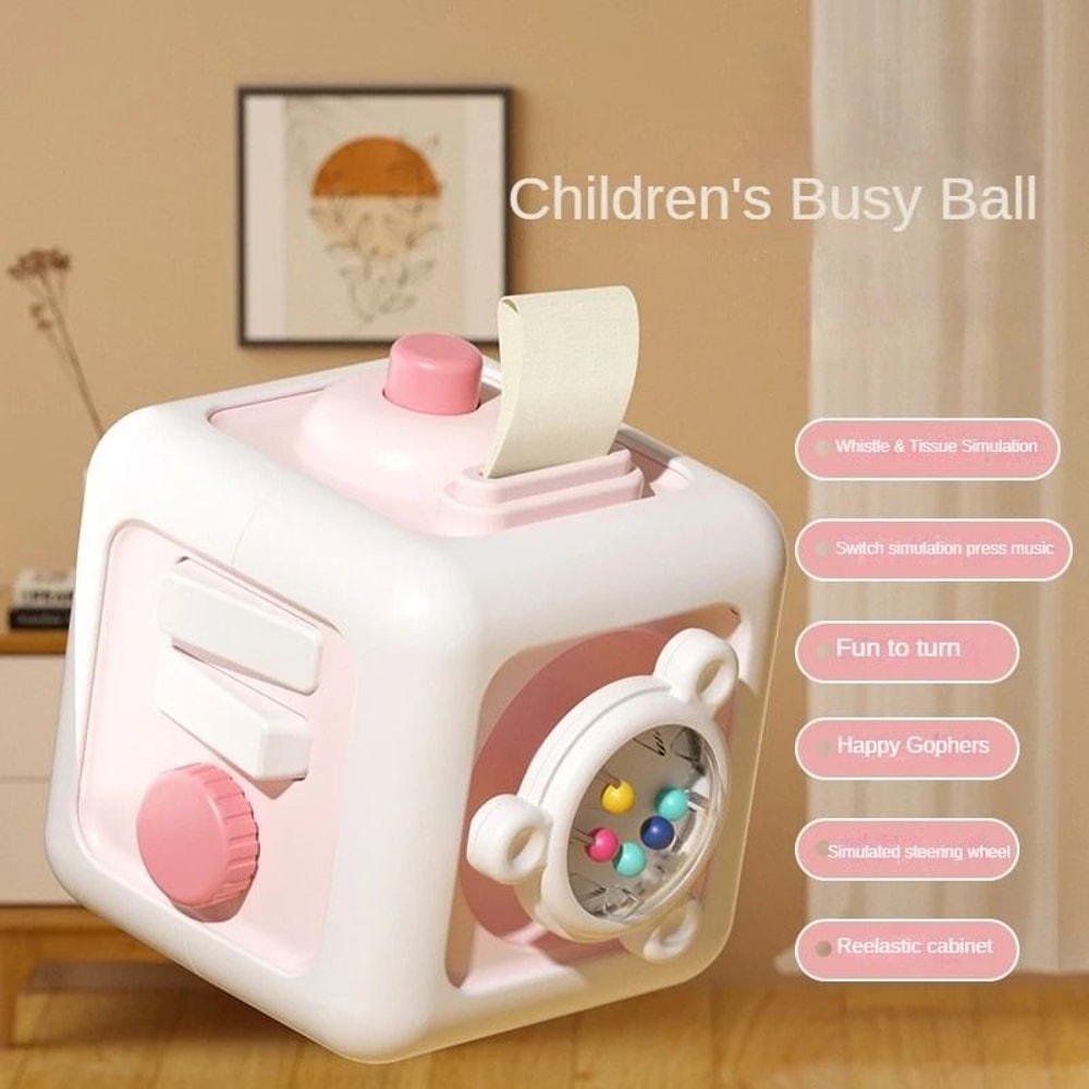 6 In 1 Montessori Educational Sensory Busy Cube Early Education Activity Toy 6