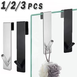 bathroom shower door back hook – stainless steel over-glass towel rack