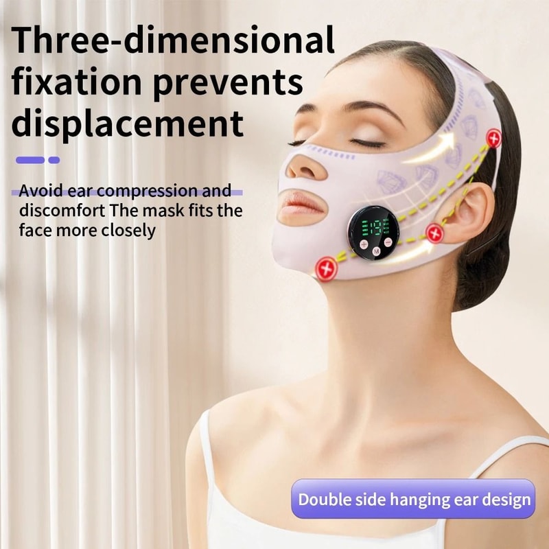 Rechargeable EMS Facial VLine Lifting Massager Double Chin Cheek Contouring Mask 4