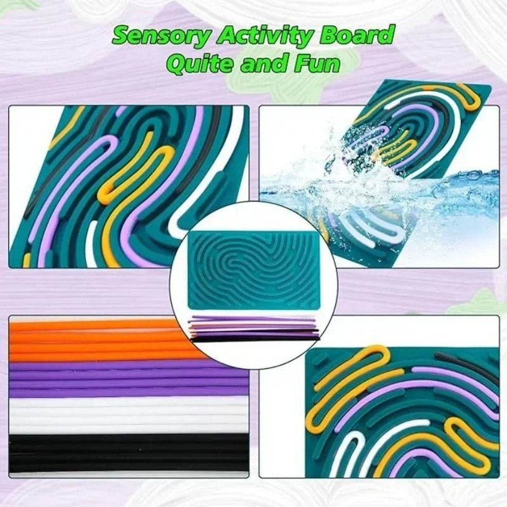 Sensory Activity Board Montessori Toy StressRelief Silicone Travel Gift 3