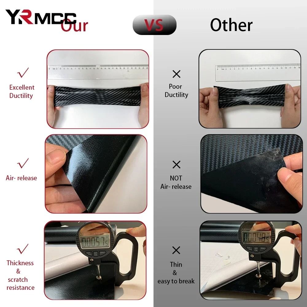 Premium Gloss Carbon Fiber Vinyl Wrap Waterproof 3D6D Car Styling Film 1