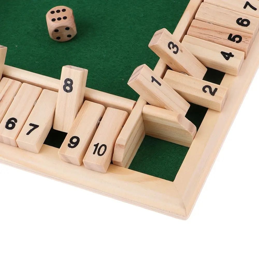 4Player Wooden Shut The Box Dice Game Classic Family And Pub Strategy Entertainment 3