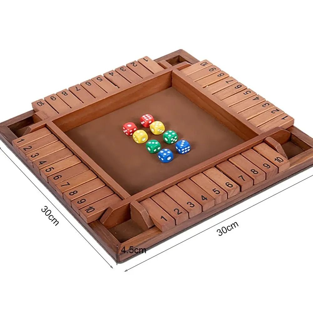 4Player Wooden Shut The Box Dice Game Classic Family And Pub Strategy Entertainment 6