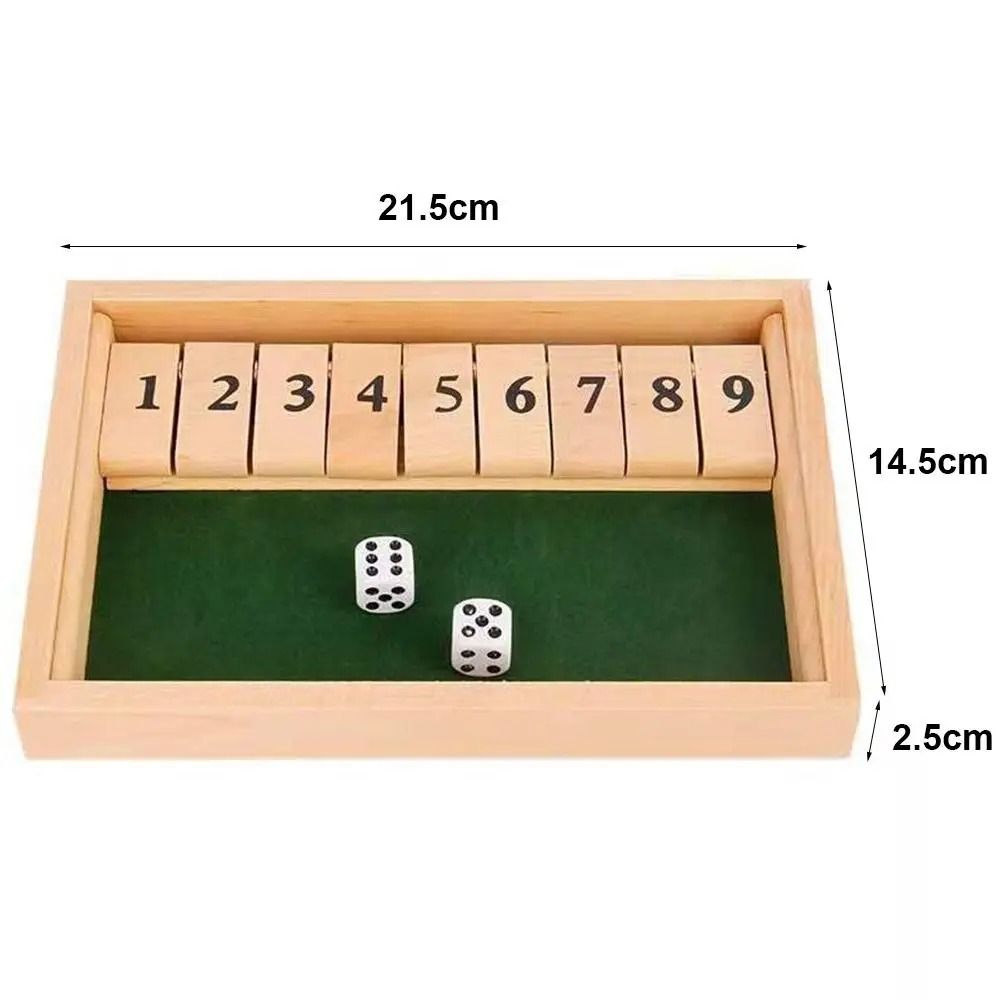 4Player Wooden Shut The Box Dice Game Classic Family And Pub Strategy Entertainment 7