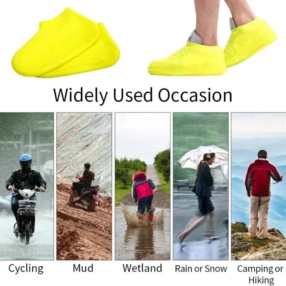 Waterproof NonSlip Silicone Rain Shoe Covers Portable Reusable Outdoor Protection 4