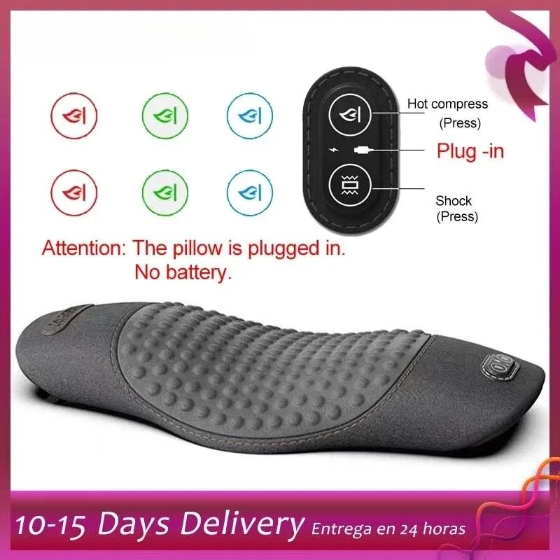 Electric Heated Waist Lumbar Massager Advanced Vibration Heat Relief Pillow 0
