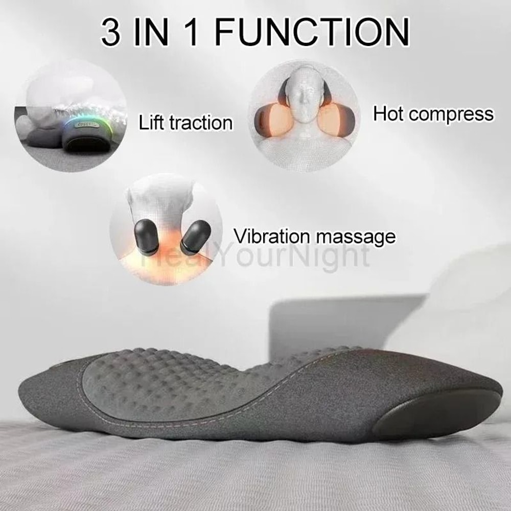 Electric Heated Waist Lumbar Massager Advanced Vibration Heat Relief Pillow 5