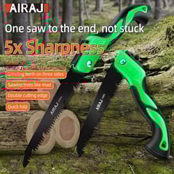 airaj extended multifunction folding hand saw – portable woodworking & camping tool