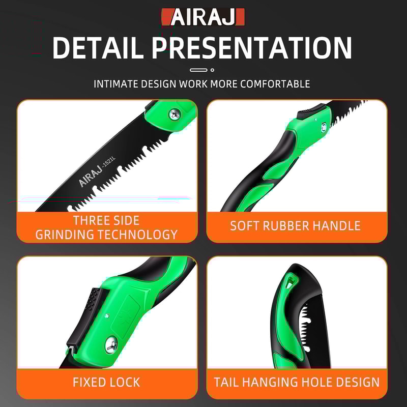 AIRAJ Extended Multifunction Folding Hand Saw Portable Woodworking Camping Tool 4
