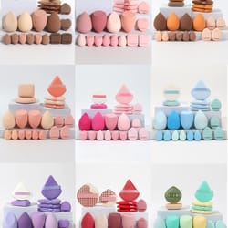 20-piece pink makeup sponge & puff set – professional blending & setting kit