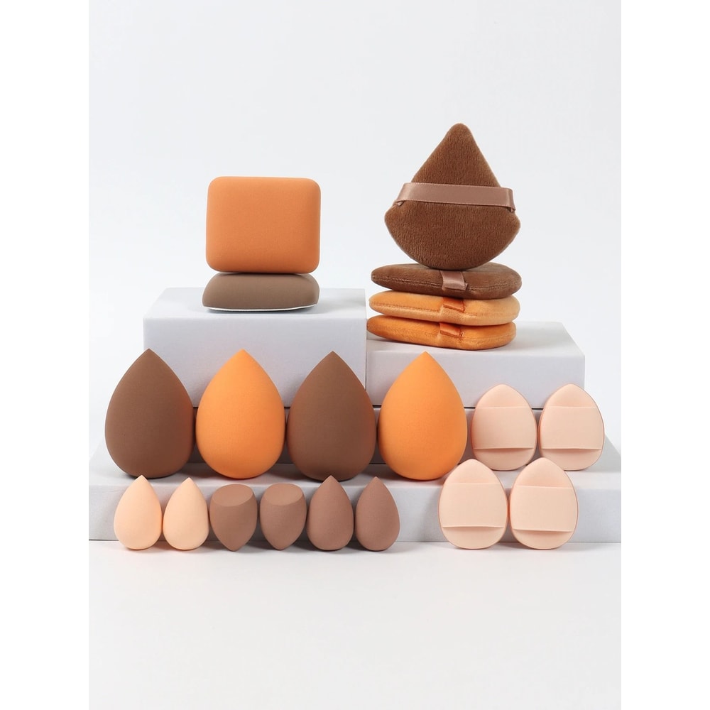20Piece Pink Makeup Sponge Puff Set Professional Blending Setting Kit 10