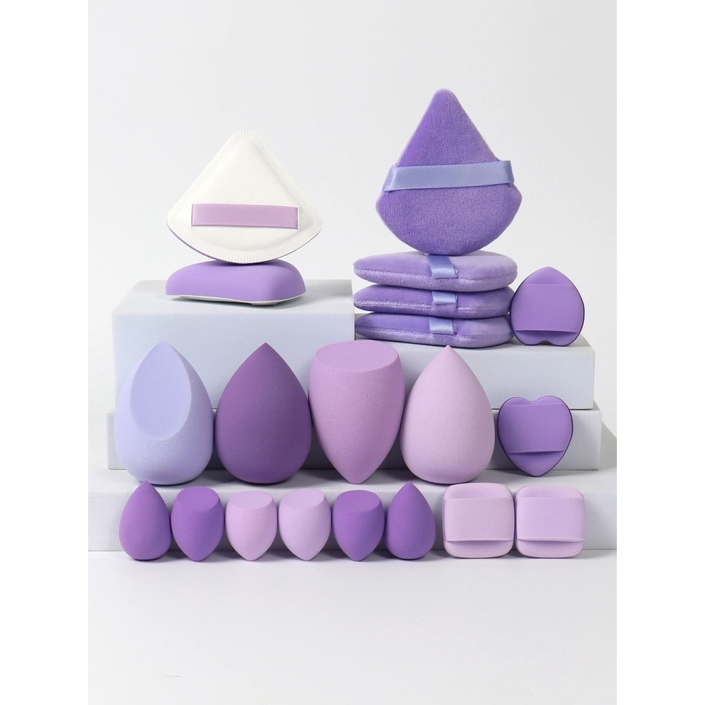 20Piece Pink Makeup Sponge Puff Set Professional Blending Setting Kit 3