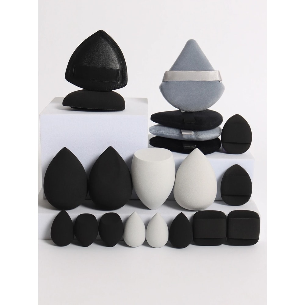 20Piece Pink Makeup Sponge Puff Set Professional Blending Setting Kit 12