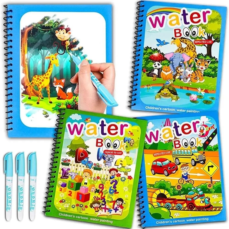 Magical Water Drawing Book Reusable Montessori Sensory Coloring Kit 0