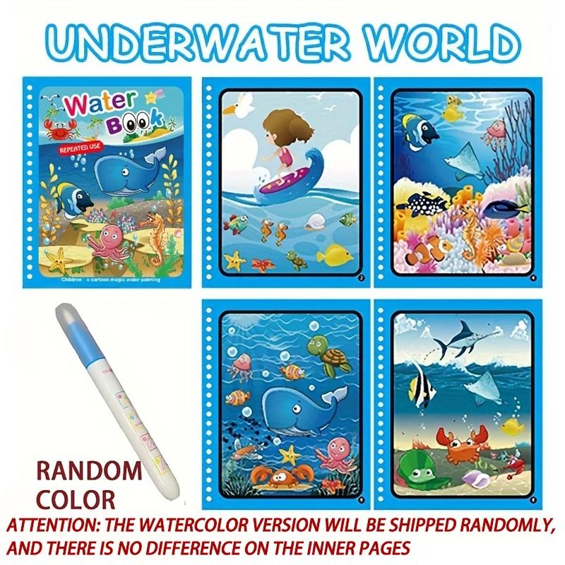 Magical Water Drawing Book Reusable Montessori Sensory Coloring Kit 6