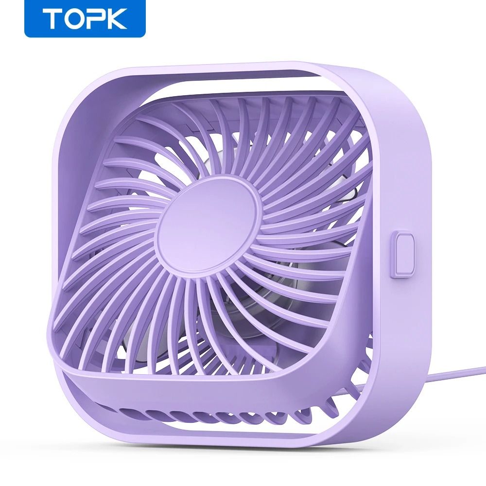 TOPK Mini Portable USB Desk Fan Powerful Airflow UltraQuiet Operation 11