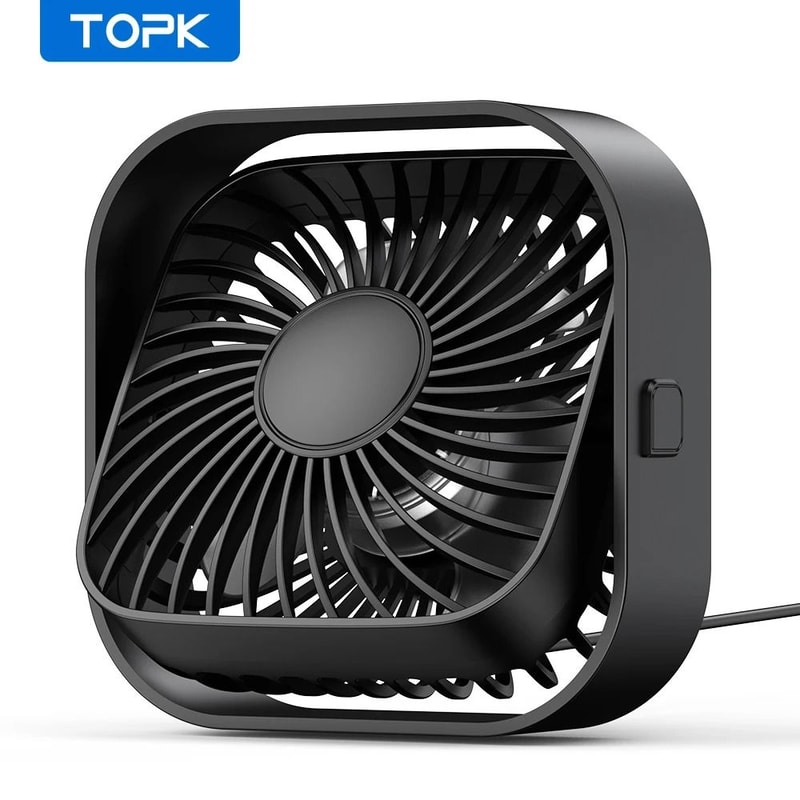 TOPK Mini Portable USB Desk Fan Powerful Airflow UltraQuiet Operation 6