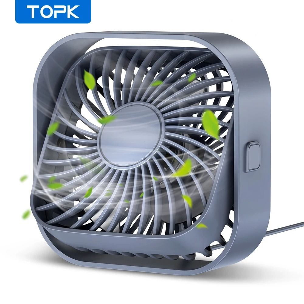 TOPK Mini Portable USB Desk Fan Powerful Airflow UltraQuiet Operation 7