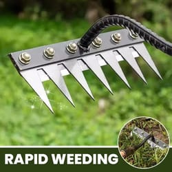 carbon steel garden hand rake – heavy-duty agricultural weeding & scarifying tool