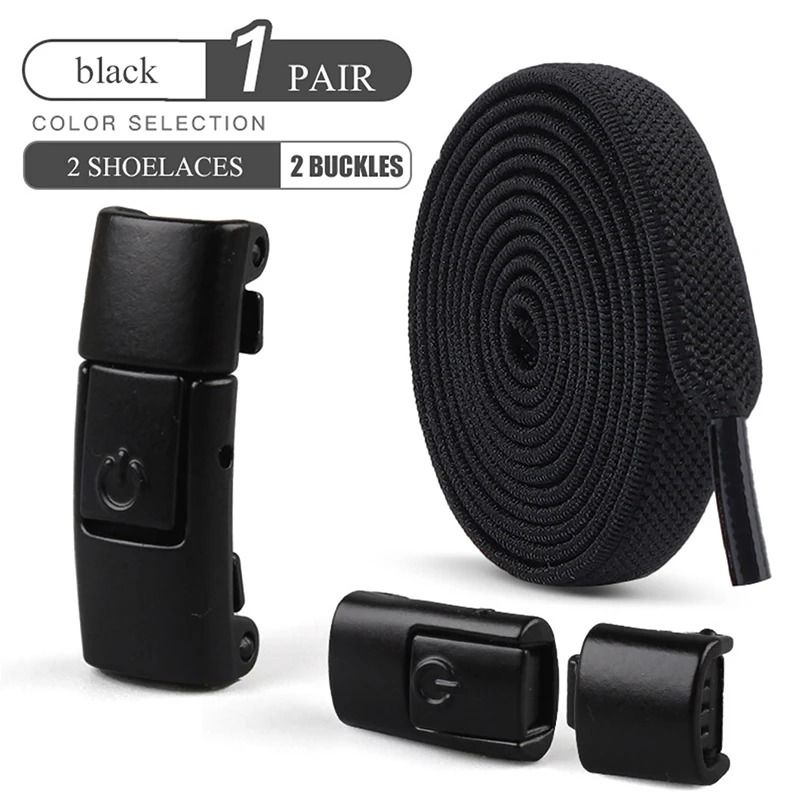8mm NoTie Elastic Shoelaces Press Lock Flat Sneaker Laces 4