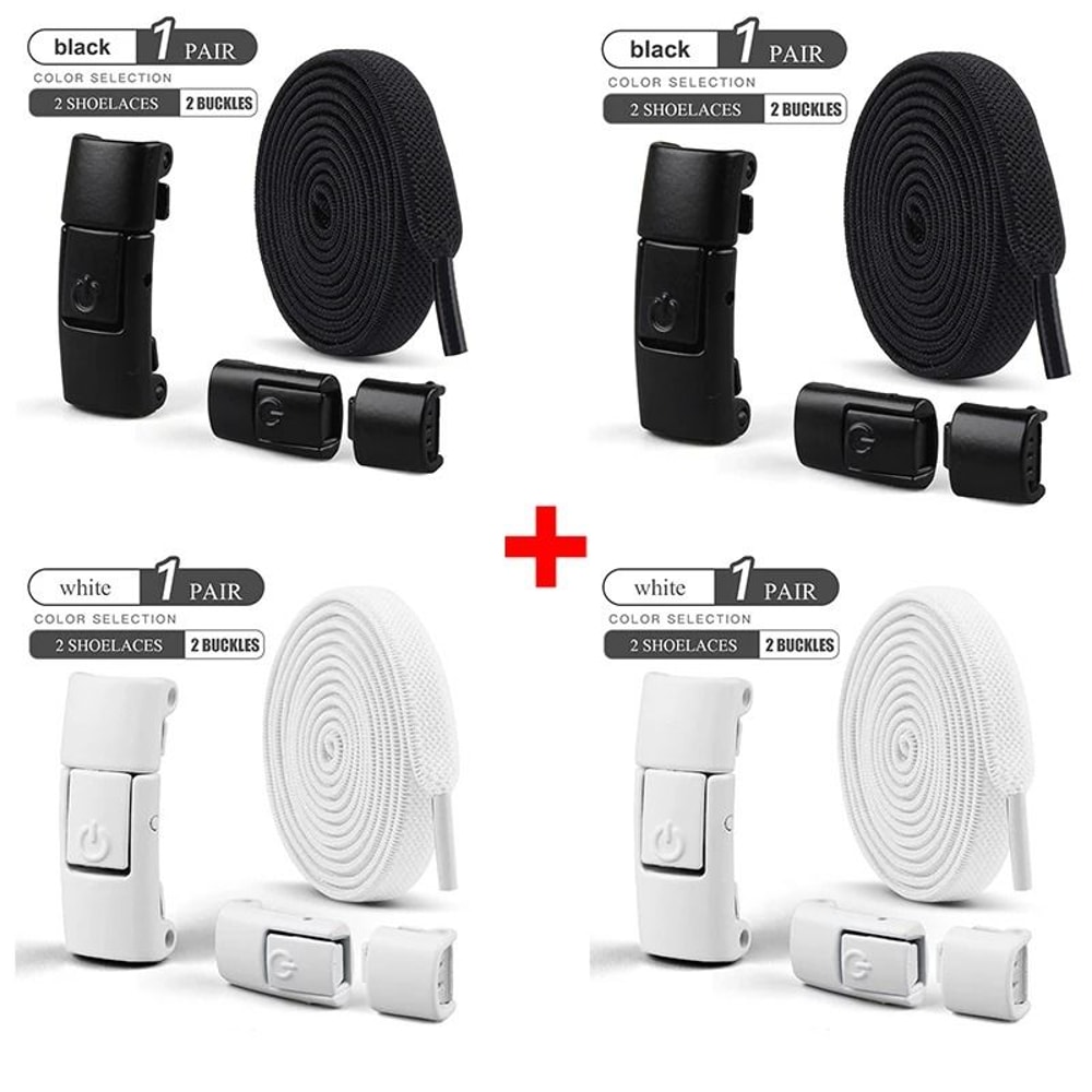 8mm NoTie Elastic Shoelaces Press Lock Flat Sneaker Laces 23