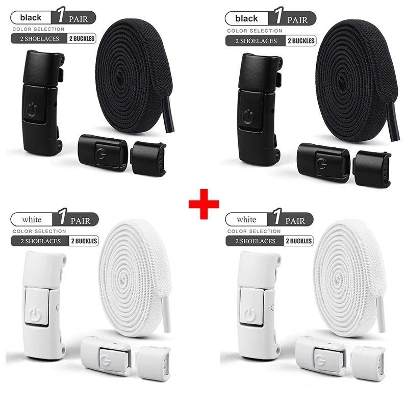 8mm NoTie Elastic Shoelaces Press Lock Flat Sneaker Laces 23