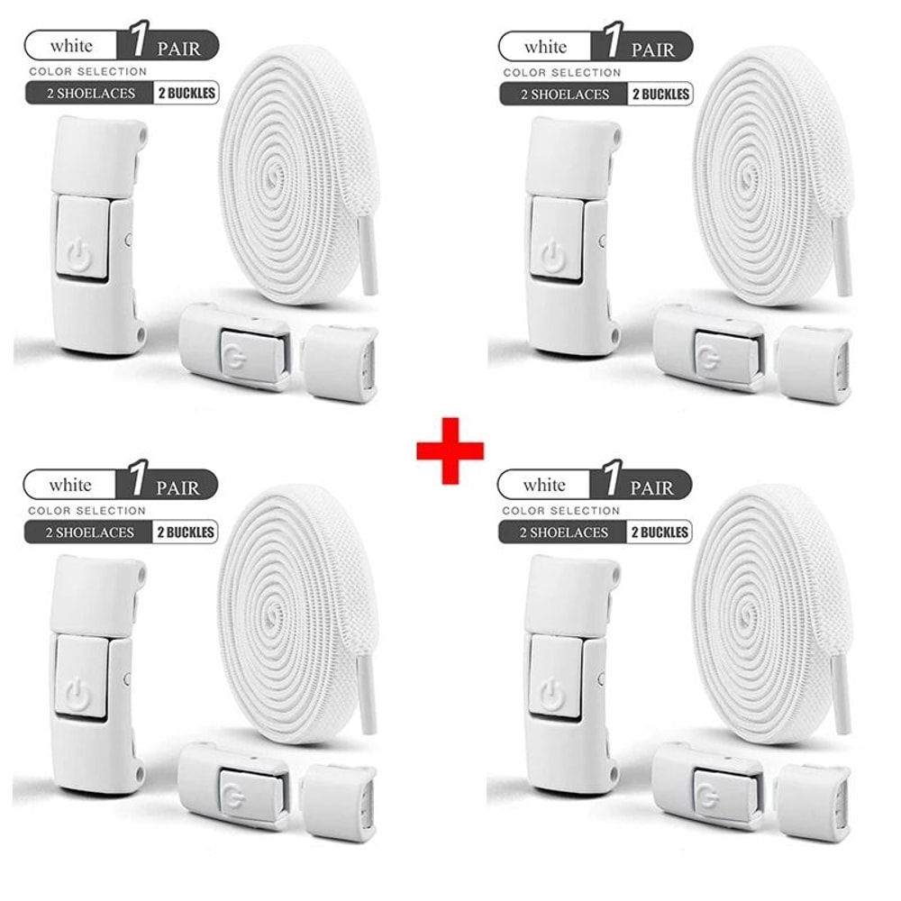 8mm NoTie Elastic Shoelaces Press Lock Flat Sneaker Laces 25