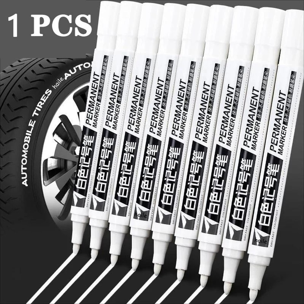 Professional White Marker Pen Set Waterproof Oily Graffiti Sketching Tools 15