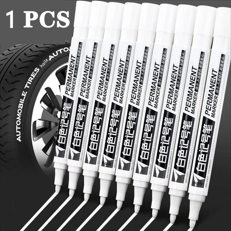 Professional White Marker Pen Set Waterproof Oily Graffiti Sketching Tools 15