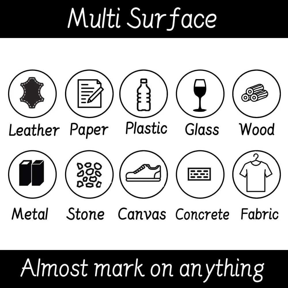 Professional White Marker Pen Set Waterproof Oily Graffiti Sketching Tools 5