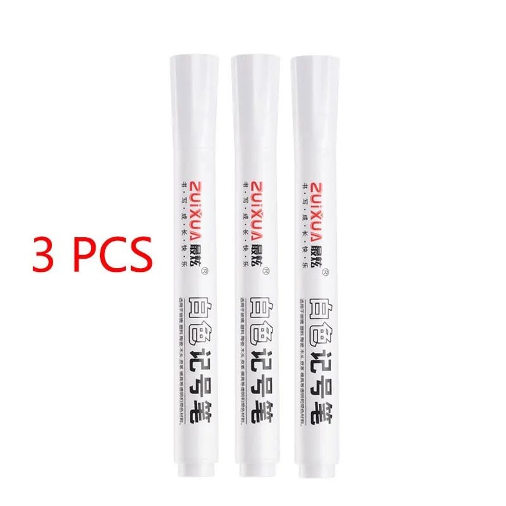 Professional White Marker Pen Set Waterproof Oily Graffiti Sketching Tools 8