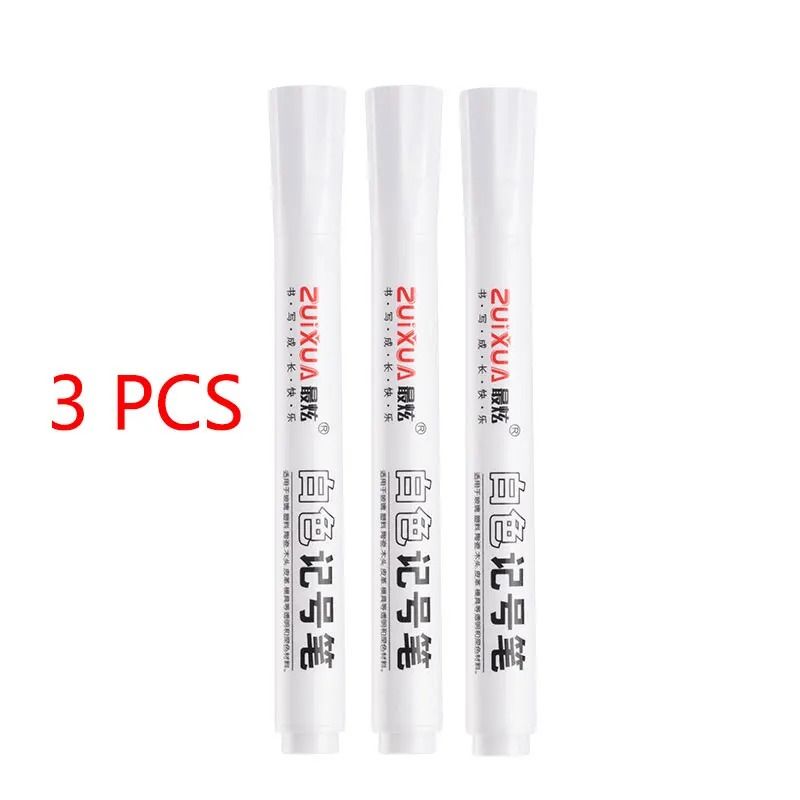 Professional White Marker Pen Set Waterproof Oily Graffiti Sketching Tools 8