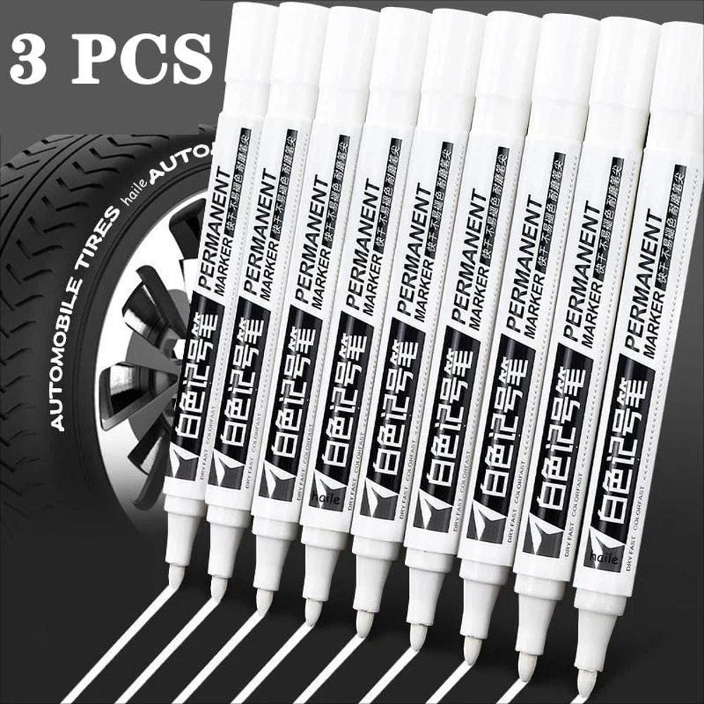 Professional White Marker Pen Set Waterproof Oily Graffiti Sketching Tools 16