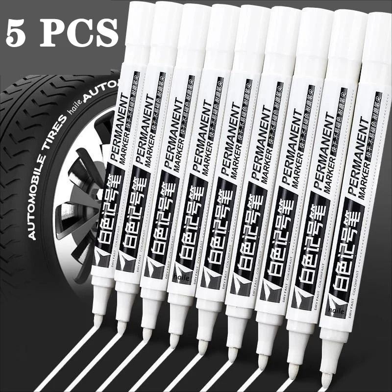 Professional White Marker Pen Set Waterproof Oily Graffiti Sketching Tools 17