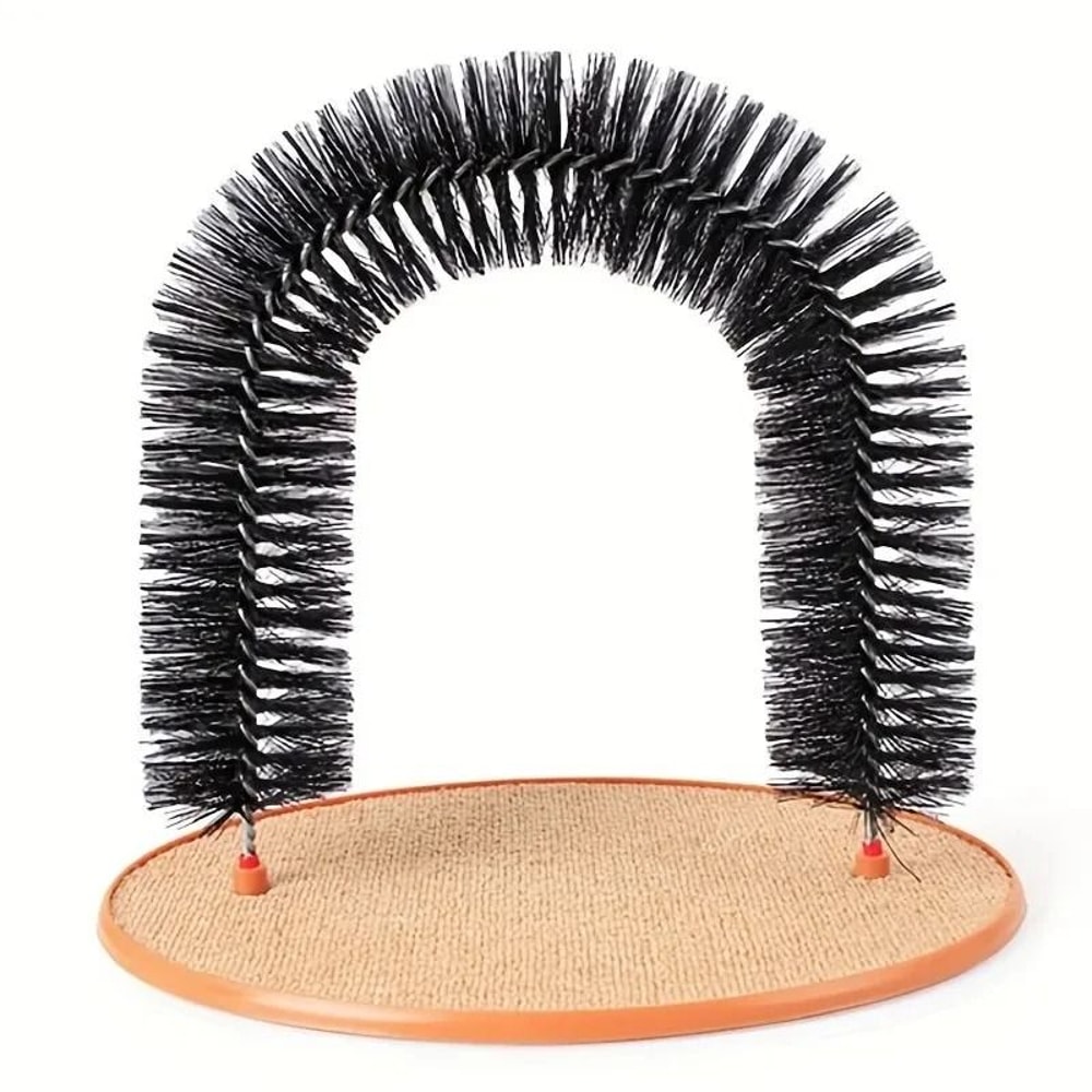 Cat Toy Arch Self Groomer Feline Massage Brush Scratching Pad 6