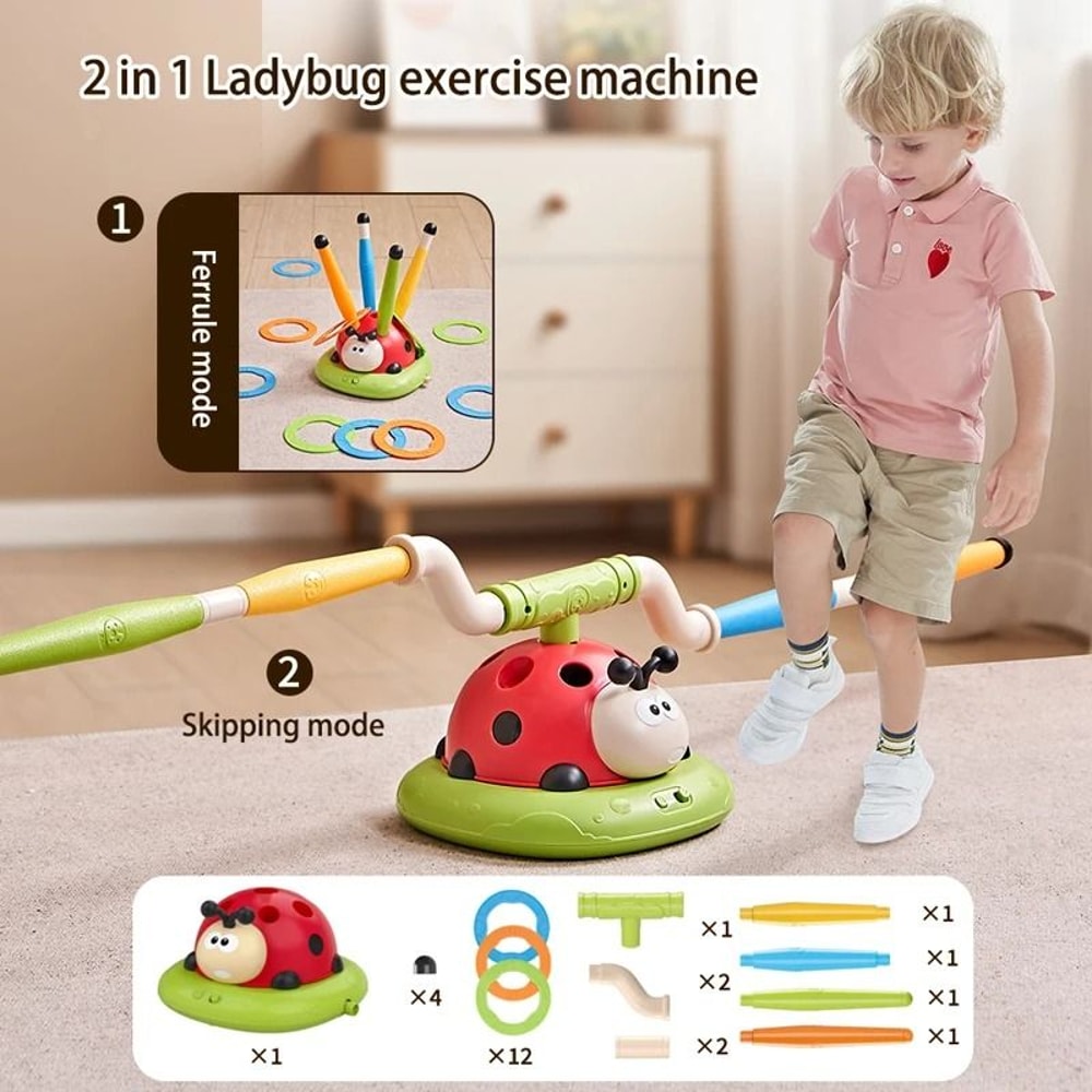 Ladybug 3in1 Multifunction Sport Game Skip Toss Rocket Launcher 6