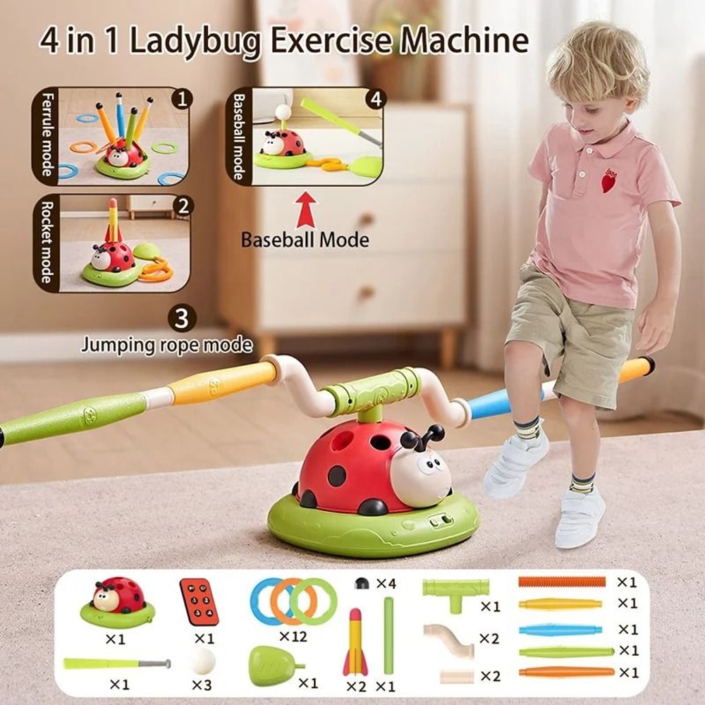 Ladybug 3in1 Multifunction Sport Game Skip Toss Rocket Launcher 7