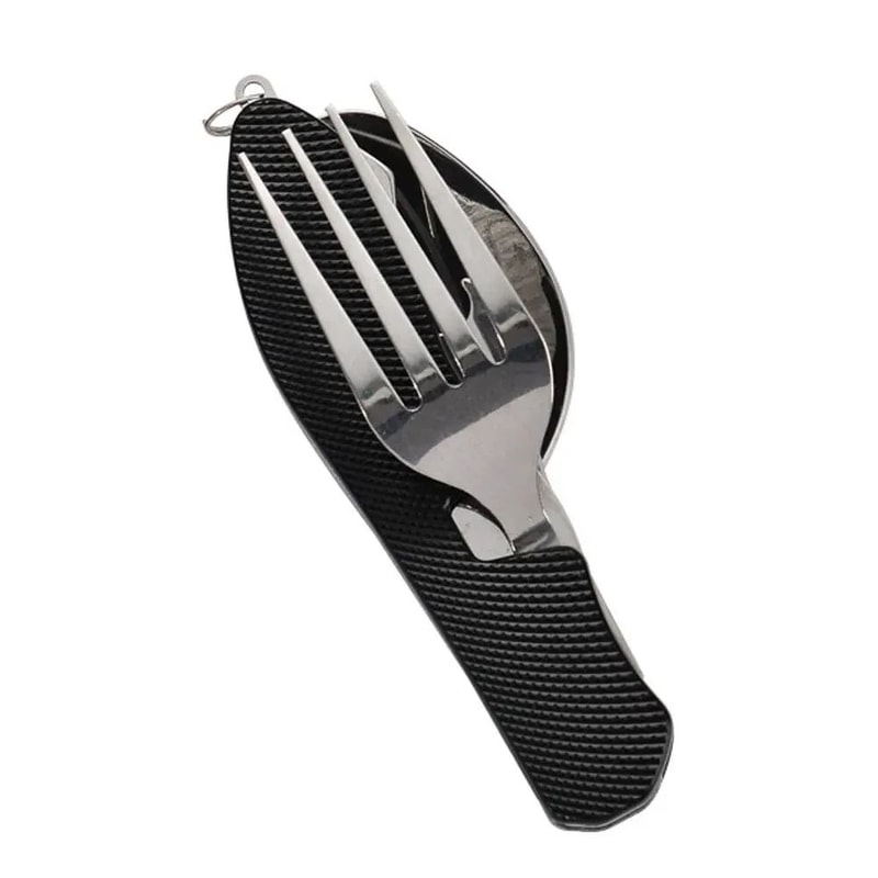 Foldable Camping Utensil Set MultiFunctional Stainless Steel Combo 6