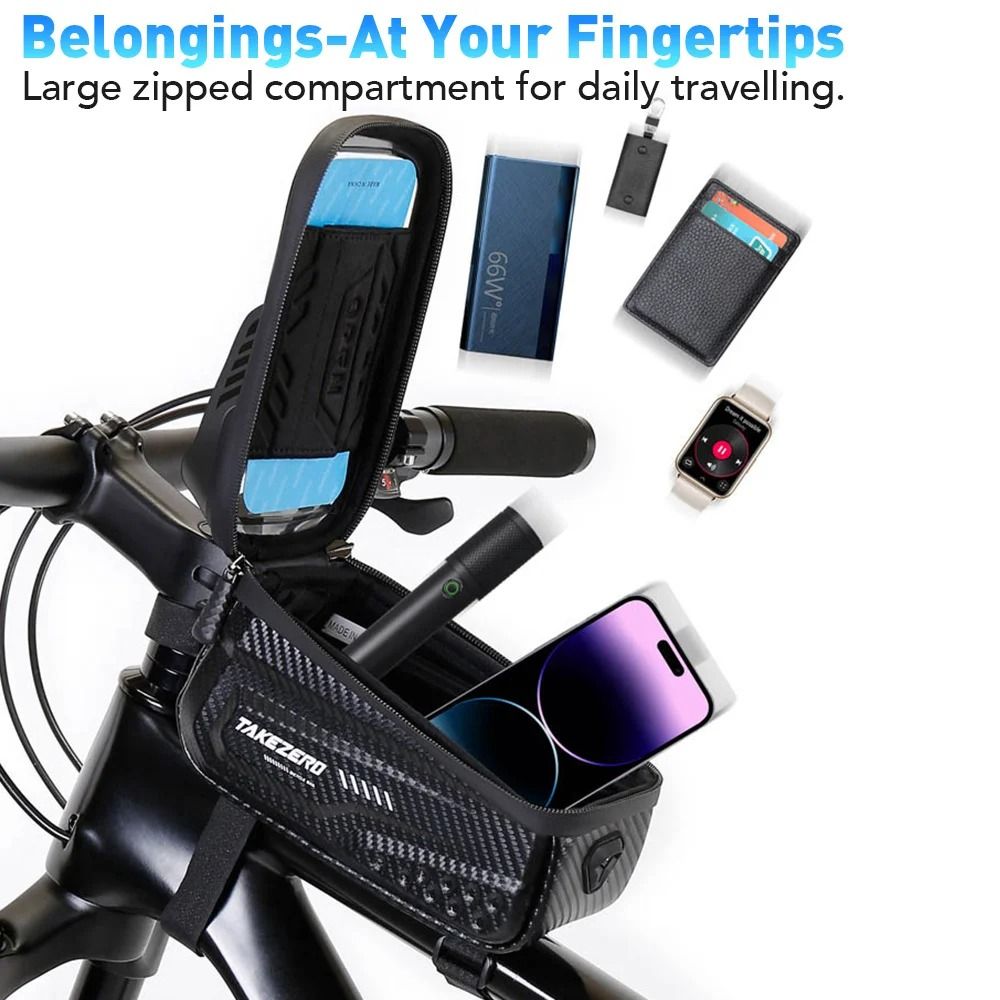 NEWBOLER Waterproof Bicycle Top Tube Bag Touch Screen Phone Case 3