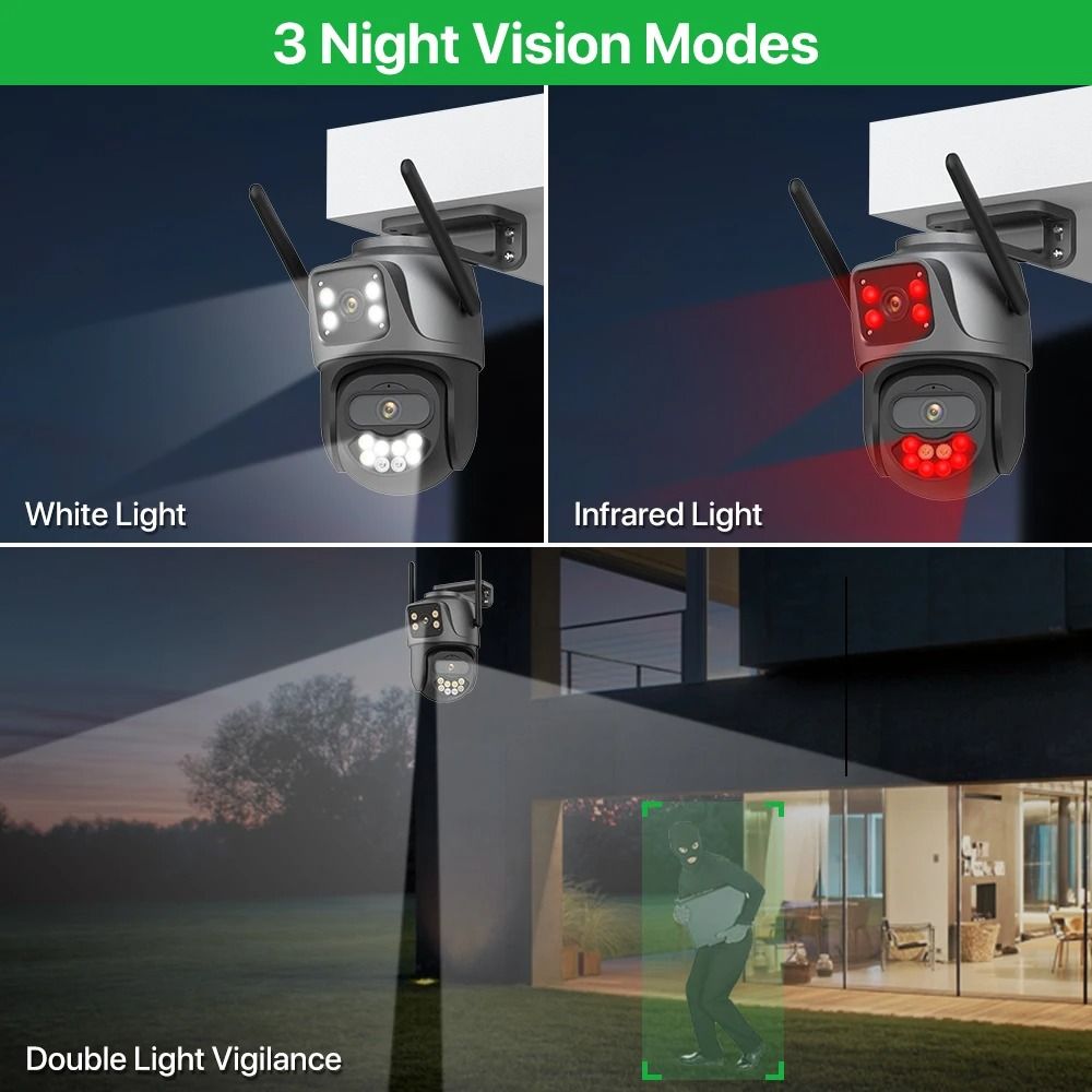 DualLens 4K 8MP External WiFi PTZ Camera Advanced Outdoor Surveillance 4