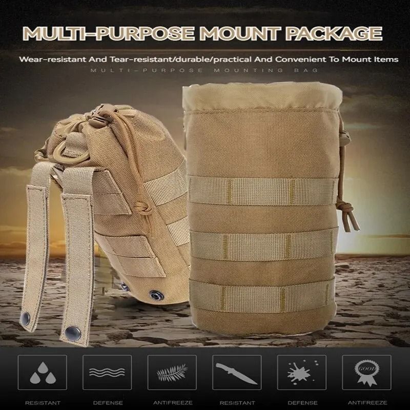 Tactical Outdoor Water Bottle Pouch Versatile Hiking Travel Waist Pack 0