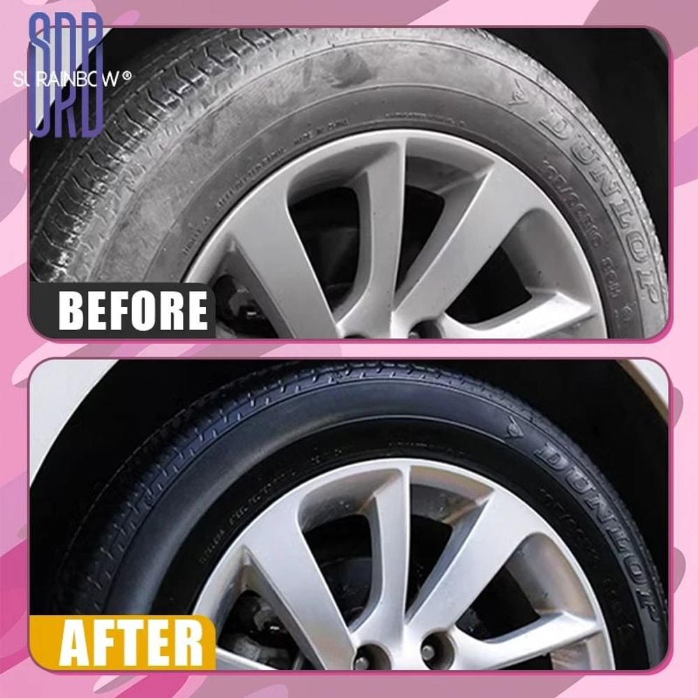 Professional Black Wet Look Tire Shine Dressing HighGloss UV Protection 5
