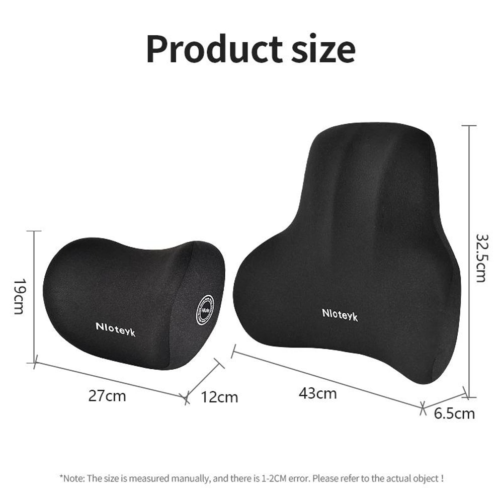 Professional Car Memory Foam Pillow Lumbar Support Set 4